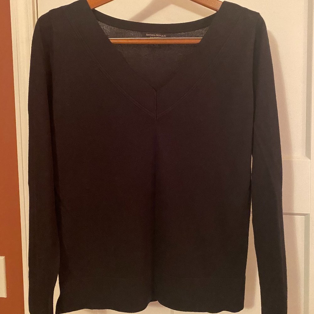 Banana Republic Black Silk Cashmere Top